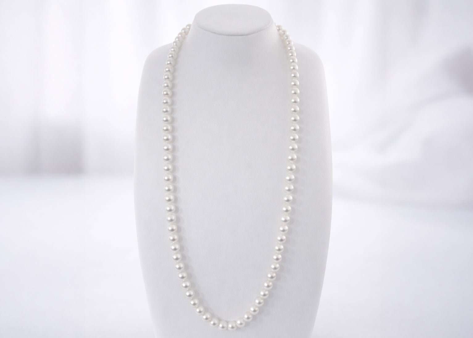 パールネックレス　パールロングネックレス　カジュアル　マチネレングス　59cm ハニカムマンテルの無調色7mmマチネネックレス – 北村真珠養殖株式会社